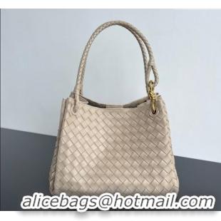 Luxury Cheap Bottega Veneta Large Parachute Shoulder Bag in Intrecciato Leather 796571 Ecru Beige 2025