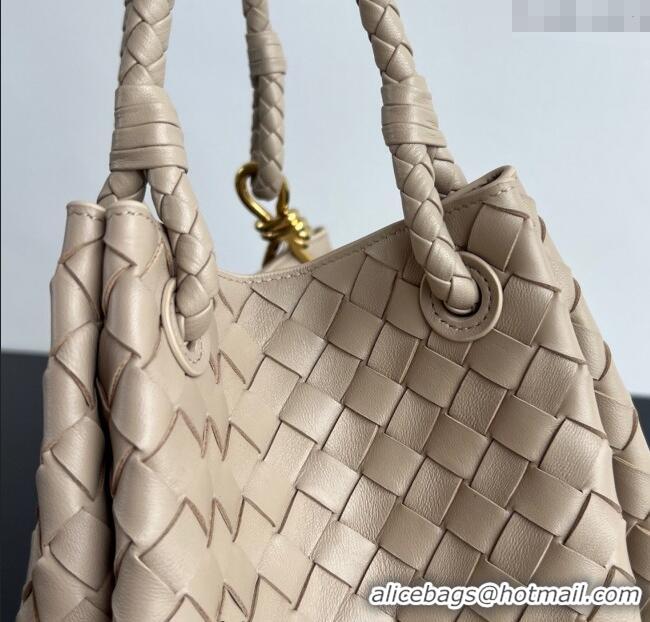 Luxury Cheap Bottega Veneta Large Parachute Shoulder Bag in Intrecciato Leather 796571 Ecru Beige 2025