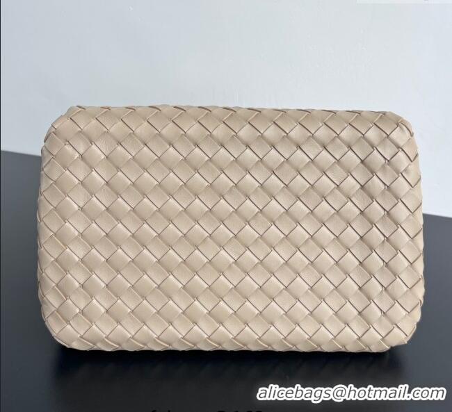 Luxury Cheap Bottega Veneta Large Parachute Shoulder Bag in Intrecciato Leather 796571 Ecru Beige 2025