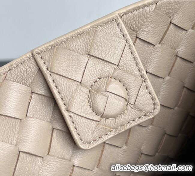 Luxury Cheap Bottega Veneta Large Parachute Shoulder Bag in Intrecciato Leather 796571 Ecru Beige 2025