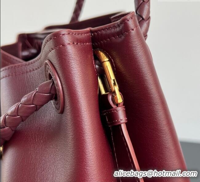 Best Price Bottega Veneta Andiamo Bucket Bag in Calf Leather 844169 Barolo Red 2025