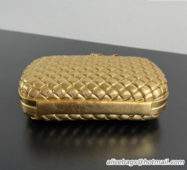 Spot Bulk Bottega Veneta Knot Bag in Intrecciato Leather with Flower Clasp 826183 Gold 2025