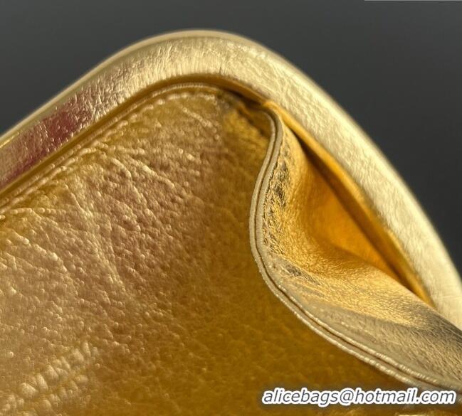 Spot Bulk Bottega Veneta Knot Bag in Intrecciato Leather with Flower Clasp 826183 Gold 2025