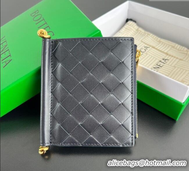 Pretty Style Bottega Veneta Solstice Small Bi-Fold Wallet in Intrecciato Leather 788055 Blue 2025