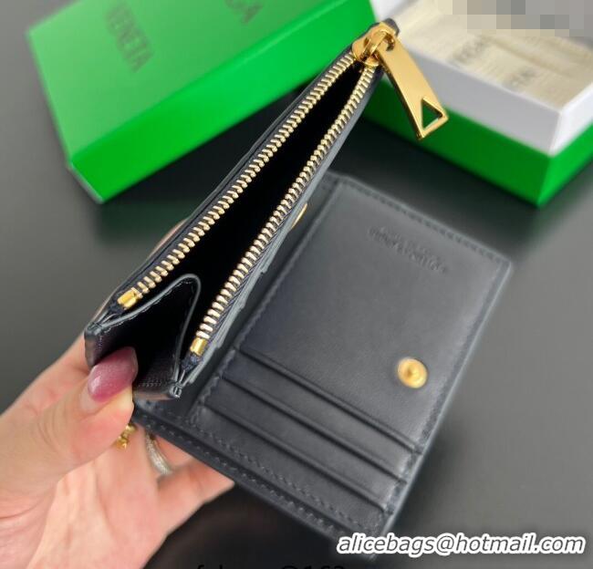 Pretty Style Bottega Veneta Solstice Small Bi-Fold Wallet in Intrecciato Leather 788055 Blue 2025