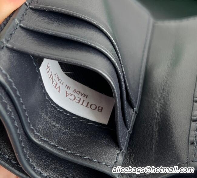 Pretty Style Bottega Veneta Solstice Small Bi-Fold Wallet in Intrecciato Leather 788055 Blue 2025