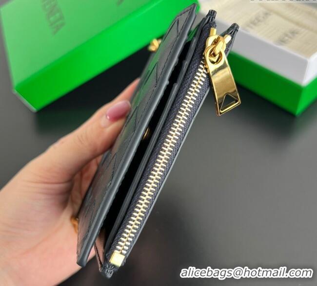 Pretty Style Bottega Veneta Solstice Small Bi-Fold Wallet in Intrecciato Leather 788055 Blue 2025