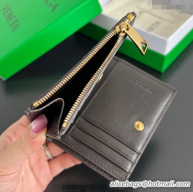 Top Design Bottega Veneta Solstice Small Bi-Fold Wallet in Intrecciato Leather 788055 Fondant Brown 2025