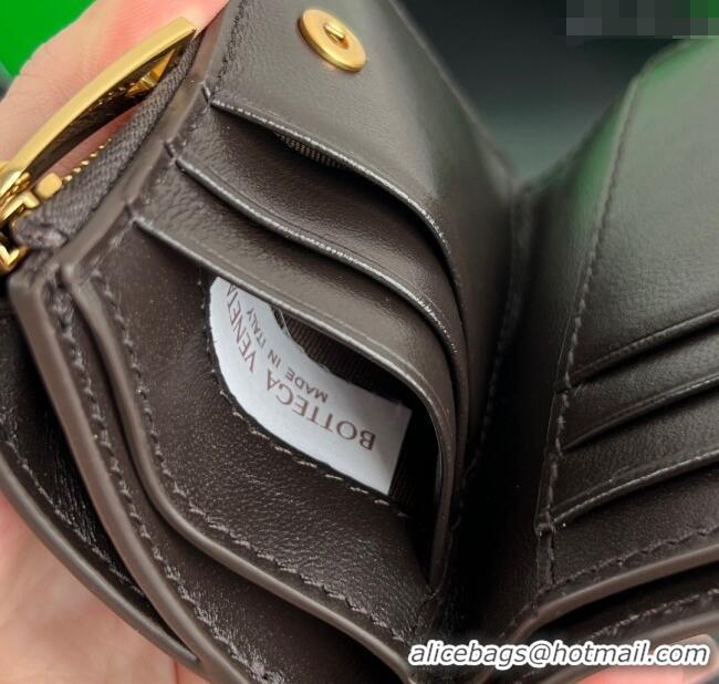 Top Design Bottega Veneta Solstice Small Bi-Fold Wallet in Intrecciato Leather 788055 Fondant Brown 2025