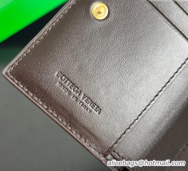 Top Design Bottega Veneta Solstice Small Bi-Fold Wallet in Intrecciato Leather 788055 Fondant Brown 2025