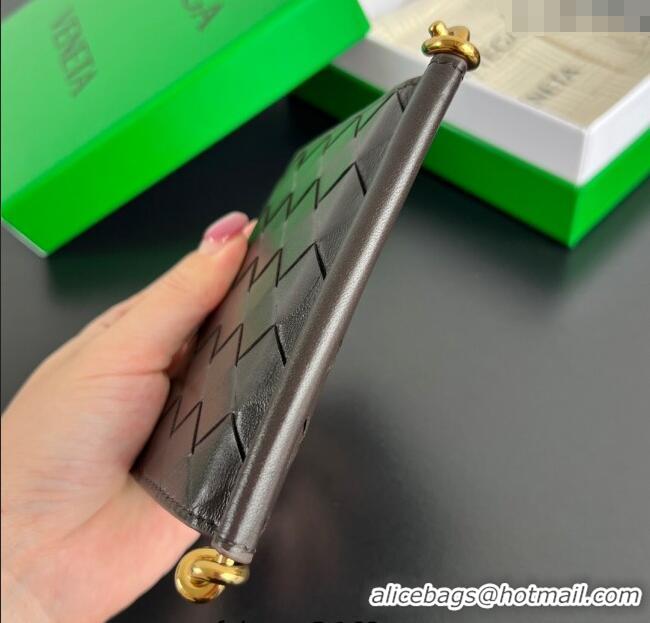 Top Design Bottega Veneta Solstice Small Bi-Fold Wallet in Intrecciato Leather 788055 Fondant Brown 2025