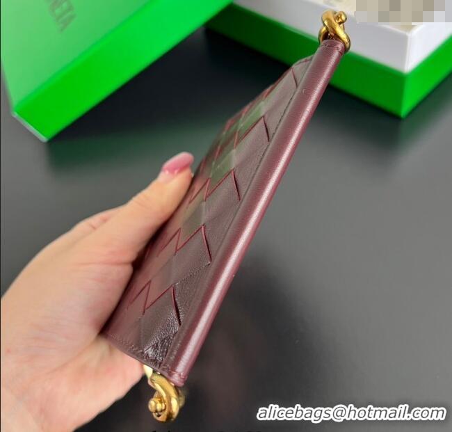 Best Product Bottega Veneta Solstice Small Bi-Fold Wallet in Intrecciato Leather 788055 Barolo Red 2025