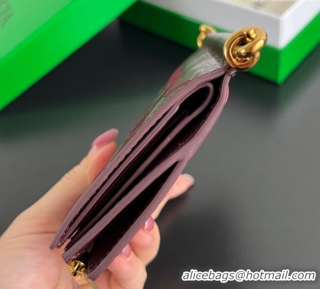 Best Product Bottega Veneta Solstice Small Bi-Fold Wallet in Intrecciato Leather 788055 Barolo Red 2025