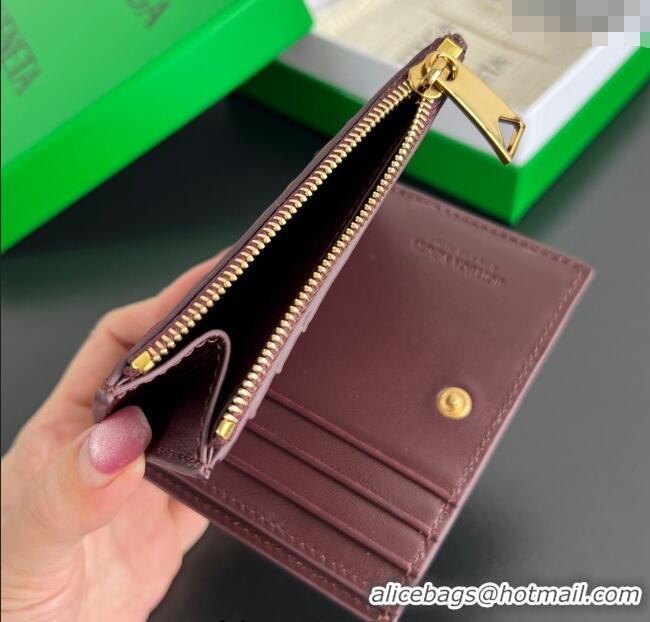 Best Product Bottega Veneta Solstice Small Bi-Fold Wallet in Intrecciato Leather 788055 Barolo Red 2025