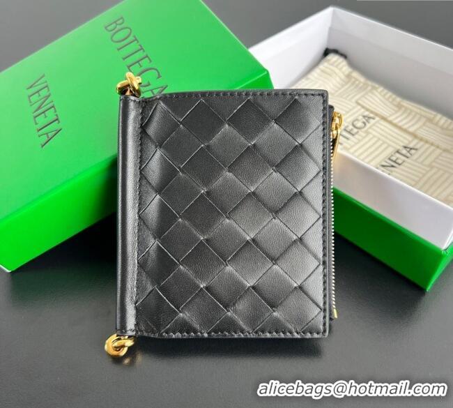Spot Bulk Bottega Veneta Solstice Small Bi-Fold Wallet in Intrecciato Leather 788055 Black 2025