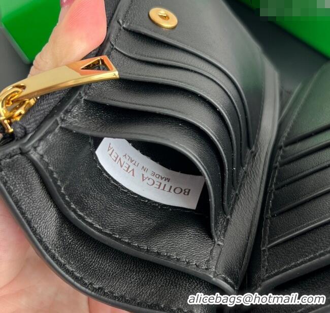 Modern Classic Bottega Veneta Solstice Medium Bi-Fold Wallet in Intrecciato Leather 806078 Black 2025