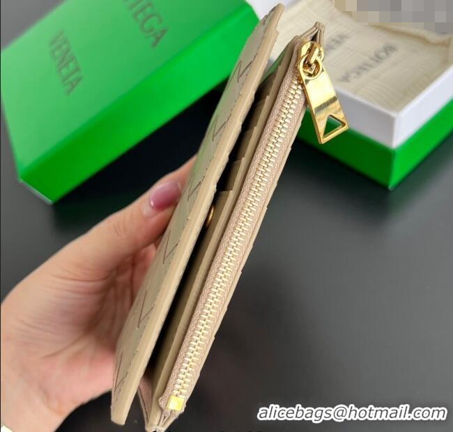 Inexpensive Bottega Veneta Solstice Medium Bi-Fold Wallet in Intrecciato Leather 806078 Beige 2025