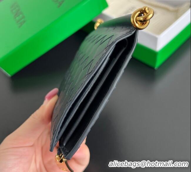 Best Price Bottega Veneta Solstice Medium Bi-Fold Wallet in Intrecciato Leather 806078 Blue 2025