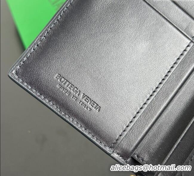 Best Price Bottega Veneta Solstice Medium Bi-Fold Wallet in Intrecciato Leather 806078 Blue 2025