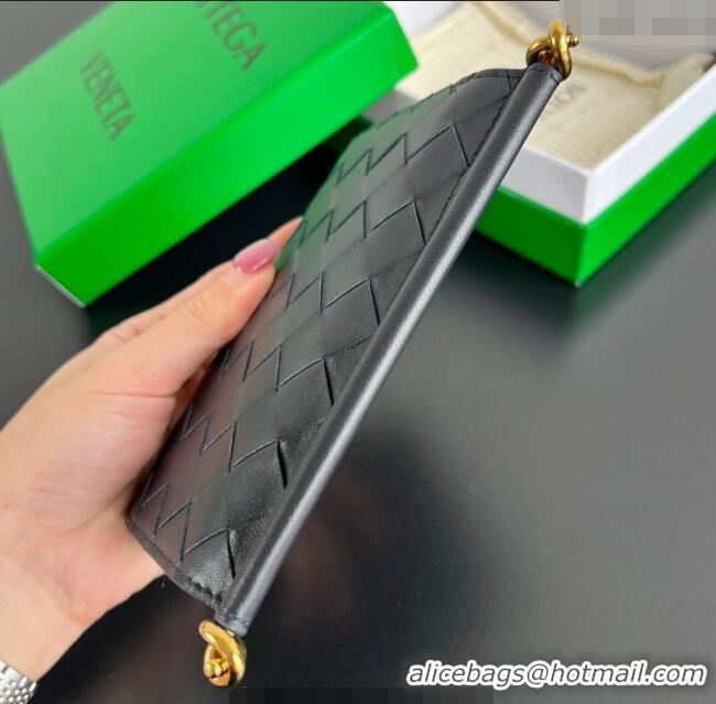 Best Price Bottega Veneta Solstice Medium Bi-Fold Wallet in Intrecciato Leather 806078 Blue 2025