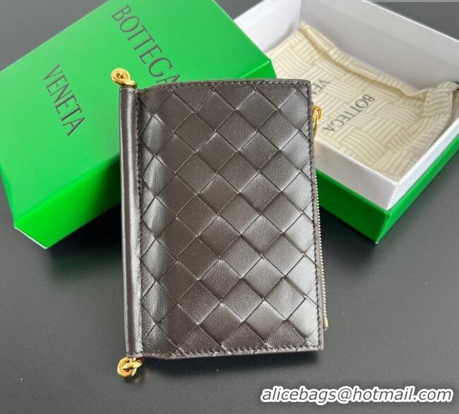 Luxury Cheap Bottega Veneta Solstice Medium Bi-Fold Wallet in Intrecciato Leather 806078 Fondant Brown 2025