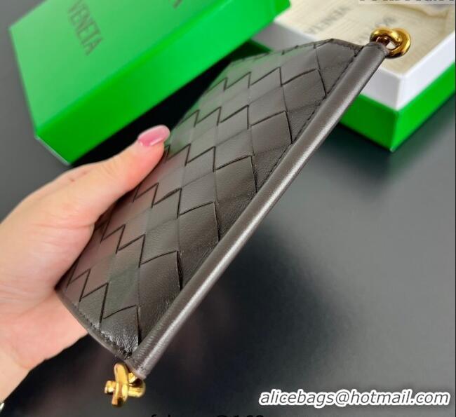 Luxury Cheap Bottega Veneta Solstice Medium Bi-Fold Wallet in Intrecciato Leather 806078 Fondant Brown 2025