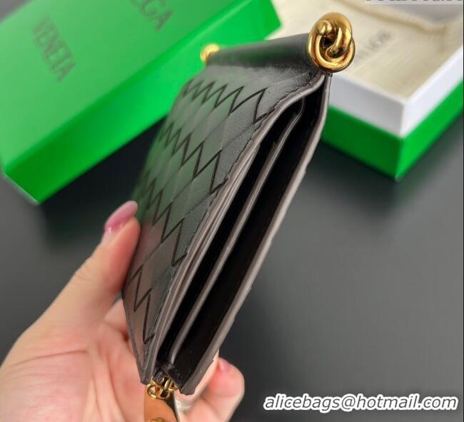 Luxury Cheap Bottega Veneta Solstice Medium Bi-Fold Wallet in Intrecciato Leather 806078 Fondant Brown 2025