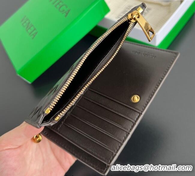 Luxury Cheap Bottega Veneta Solstice Medium Bi-Fold Wallet in Intrecciato Leather 806078 Fondant Brown 2025