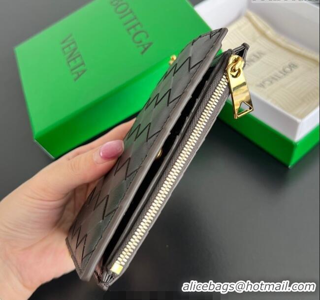 Luxury Cheap Bottega Veneta Solstice Medium Bi-Fold Wallet in Intrecciato Leather 806078 Fondant Brown 2025