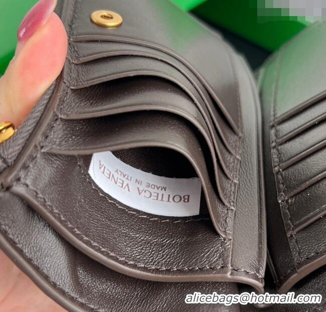 Luxury Cheap Bottega Veneta Solstice Medium Bi-Fold Wallet in Intrecciato Leather 806078 Fondant Brown 2025