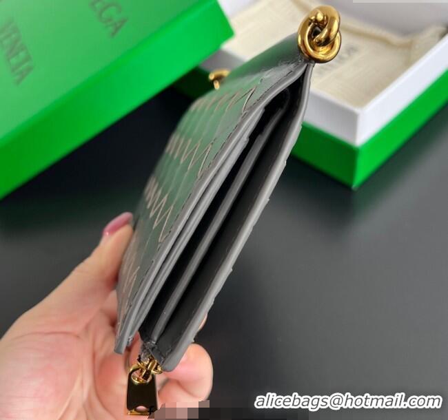 Popular Style Bottega Veneta Solstice Medium Bi-Fold Wallet in Intrecciato Leather 806078 Grey 2025