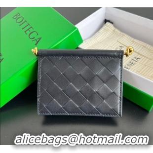 Spot Bulk Bottega Veneta Solstice Business Card Case in Intrecciato Leather 810596 Blue 2025