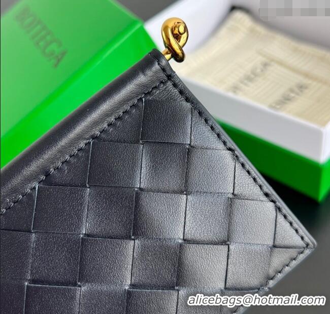 Spot Bulk Bottega Veneta Solstice Business Card Case in Intrecciato Leather 810596 Blue 2025