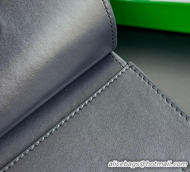 Spot Bulk Bottega Veneta Solstice Business Card Case in Intrecciato Leather 810596 Blue 2025