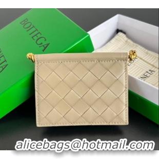 Inexpensive Bottega Veneta Solstice Business Card Case in Intrecciato Leather 810596 Beige 2025