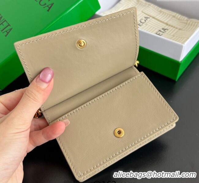 Inexpensive Bottega Veneta Solstice Business Card Case in Intrecciato Leather 810596 Beige 2025