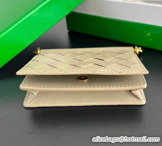 Inexpensive Bottega Veneta Solstice Business Card Case in Intrecciato Leather 810596 Beige 2025