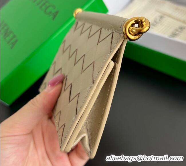 Inexpensive Bottega Veneta Solstice Business Card Case in Intrecciato Leather 810596 Beige 2025