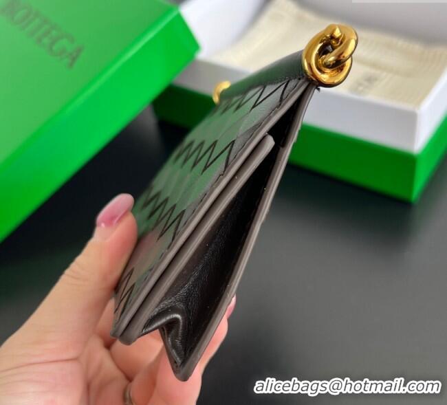 New Cheap Bottega Veneta Solstice Business Card Case in Intrecciato Leather 810596 Fondant Brown 2025