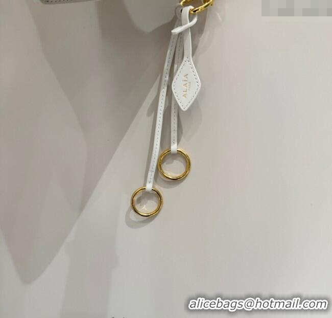 Discount Alaia Le Click Medium Shoulder Bag in Calf Leather 20258821 White 2025