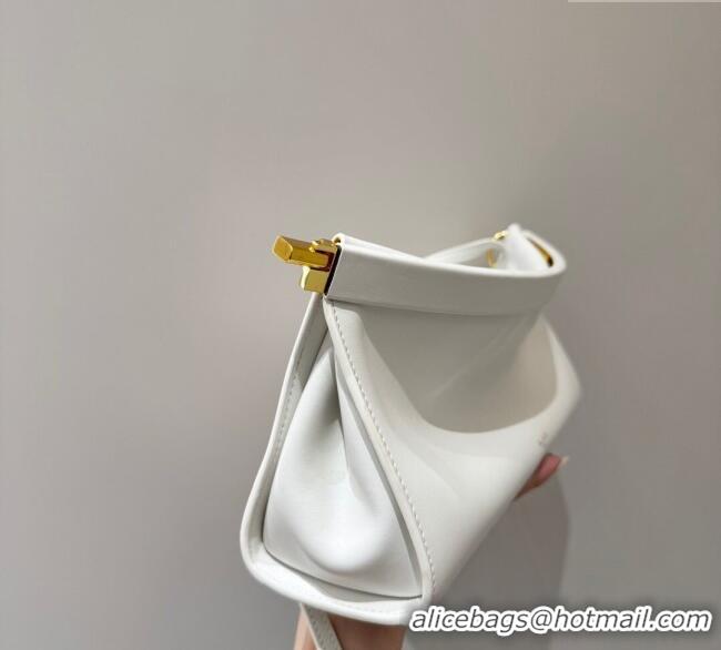 Discount Alaia Le Click Medium Shoulder Bag in Calf Leather 20258821 White 2025