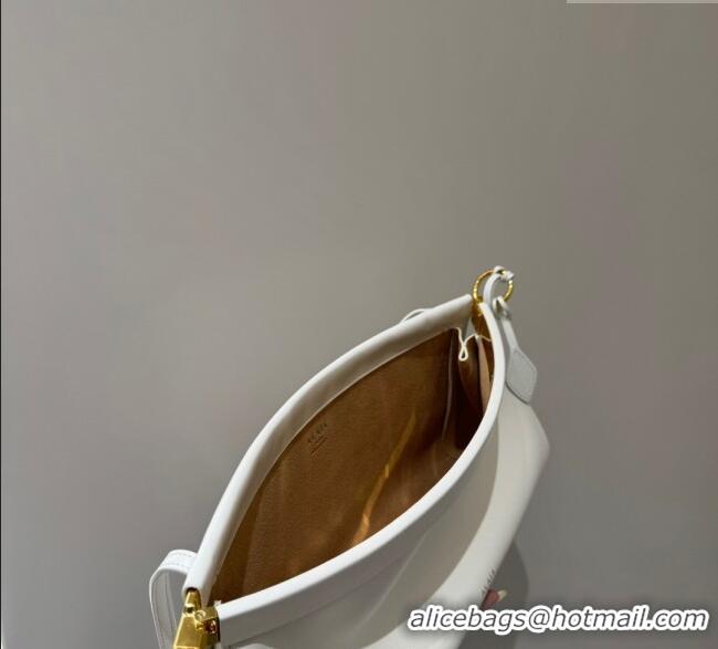 Discount Alaia Le Click Medium Shoulder Bag in Calf Leather 20258821 White 2025