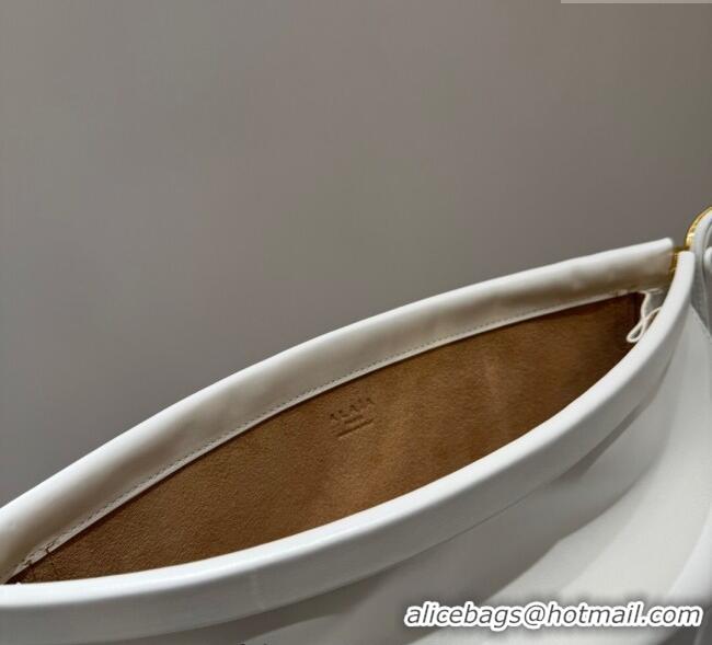 Discount Alaia Le Click Medium Shoulder Bag in Calf Leather 20258821 White 2025