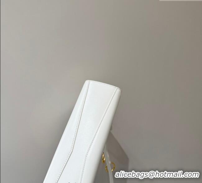 Discount Alaia Le Click Medium Shoulder Bag in Calf Leather 20258821 White 2025