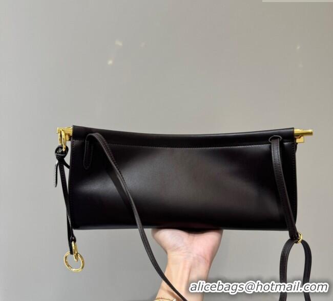 Luxury Cheap Alaia Le Click Medium Shoulder Bag in Calf Leather 20258821 Brown 2025