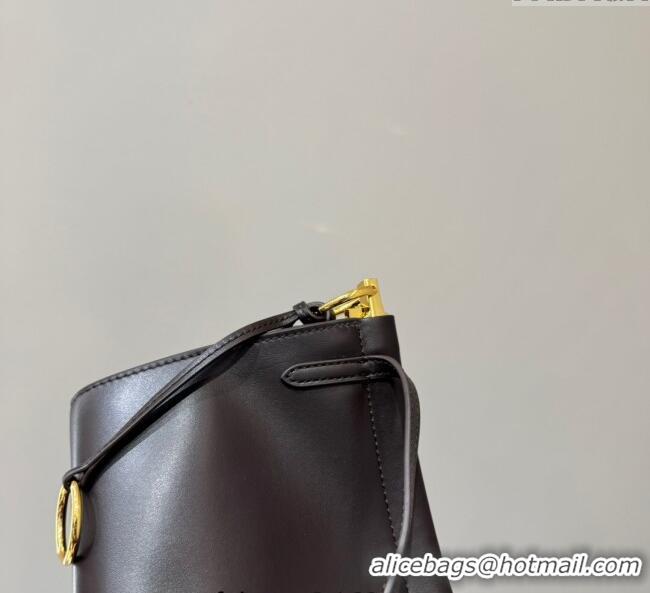 Luxury Cheap Alaia Le Click Medium Shoulder Bag in Calf Leather 20258821 Brown 2025