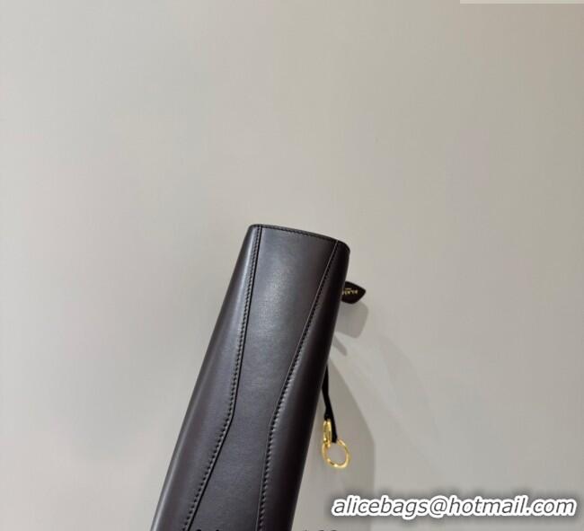 Luxury Cheap Alaia Le Click Medium Shoulder Bag in Calf Leather 20258821 Brown 2025