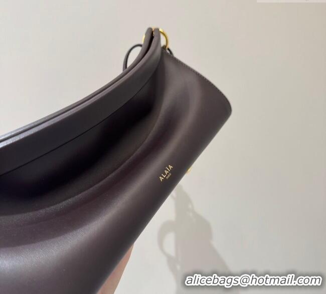 Luxury Cheap Alaia Le Click Medium Shoulder Bag in Calf Leather 20258821 Brown 2025