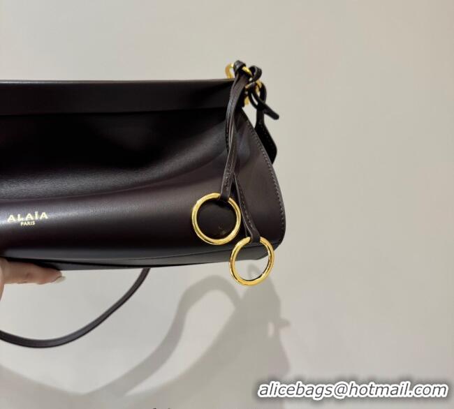 Luxury Cheap Alaia Le Click Medium Shoulder Bag in Calf Leather 20258821 Brown 2025