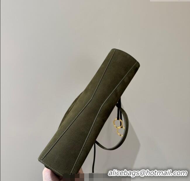 Best Price Alaia Le Click Medium Shoulder Bag in Suede 20258821 Green 2025